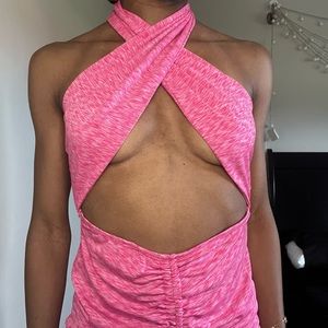 Drawstring ruched dress